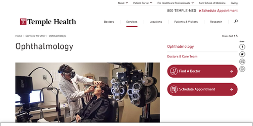 Temple Ophthalmology